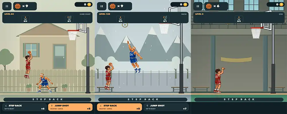بازی اندروید Step Back Basketball